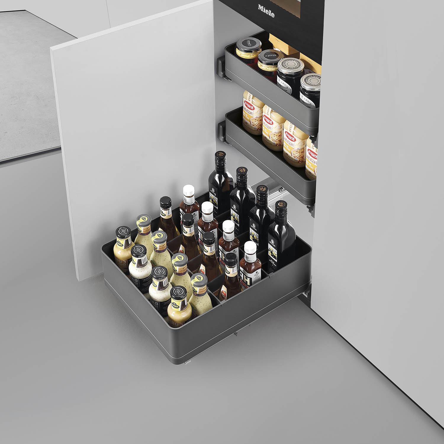 kitchen matt grey tall pantry unit