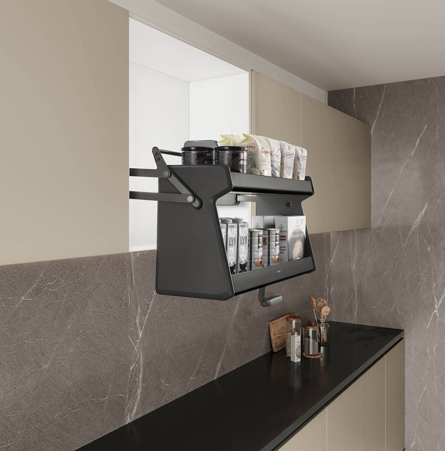 kitchen matt grey tall pantry unit